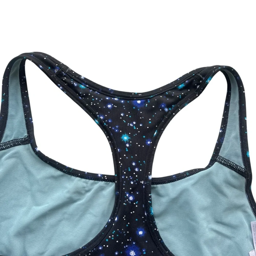 Victorias Secret VSX SPORT Womens M Blue Black Galaxy Pattern Athletic Sport Bra